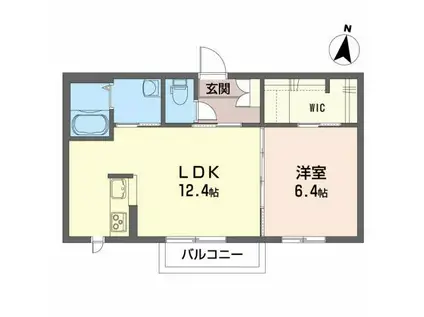 モンテ・ローザ(1LDK/2階)の間取り写真