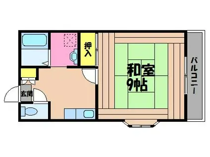 デュエル倉敷 II(1K/2階)の間取り写真