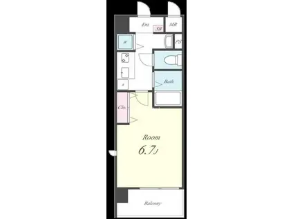 クレベール(1K/7階)の間取り写真