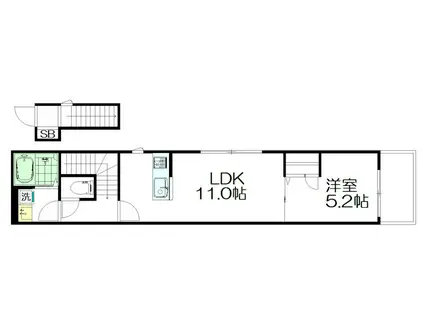 阿佐谷北5丁目A棟(1LDK/2階)の間取り写真
