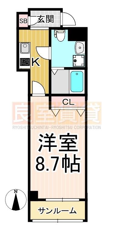 クラシタイヤー丸の内(1K/6階)の間取り写真