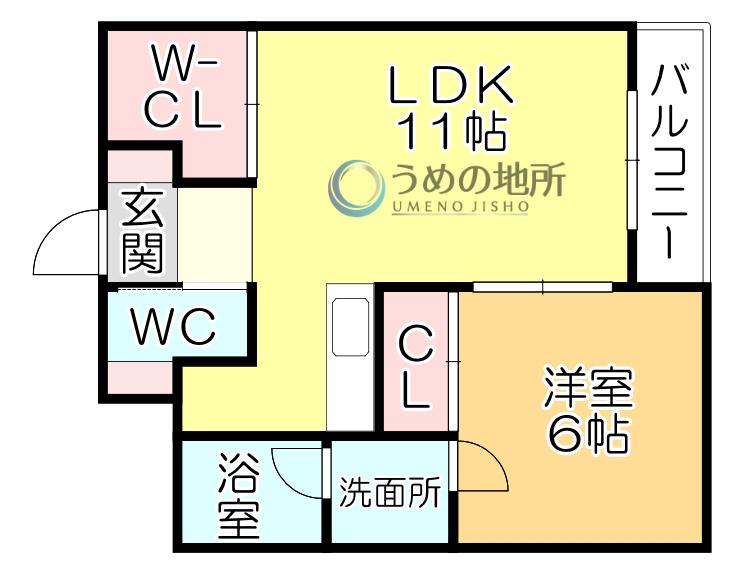 スカル梅満(1LDK/2階)の間取り写真