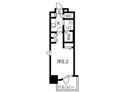 パルティール中村公園(1K/3階)の間取り写真