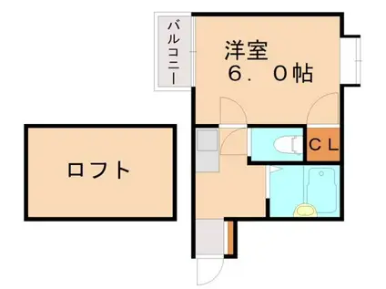 ピュアコート高宮(1K/2階)の間取り写真