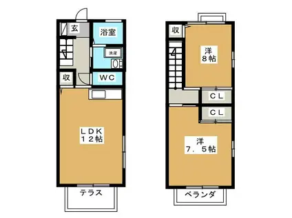 ローズコート(2LDK/1階)の間取り写真