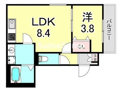 D PORTA EWER(1LDK/3階)の間取り写真