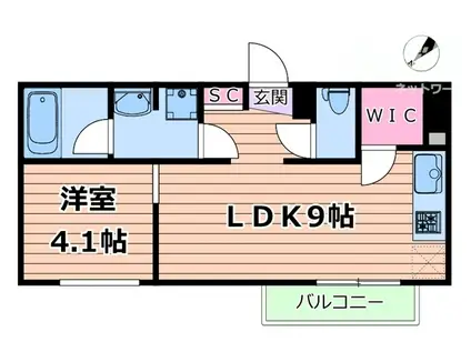 グランエピ(1LDK/2階)の間取り写真