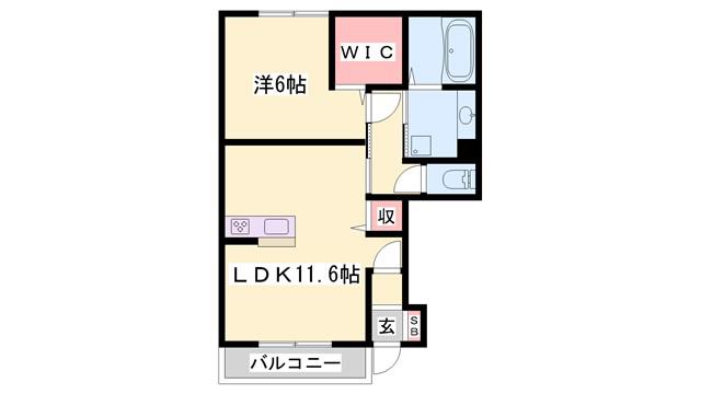 エフォリア17(1LDK/1階)の間取り写真