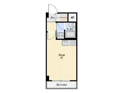 高輪スカイハイツ(ワンルーム/3階)の間取り写真