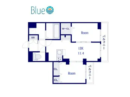 くらやしきマンション(2LDK/2階)の間取り写真