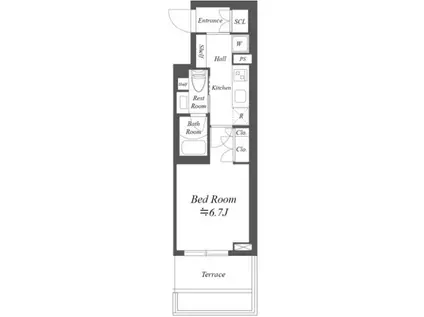 ストーリア市川行徳(1K/5階)の間取り写真