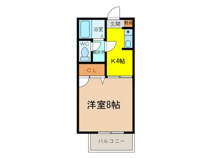 ライオンズ17(1K/1階)の間取り写真