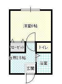 フラッツ17(1K/2階)の間取り写真