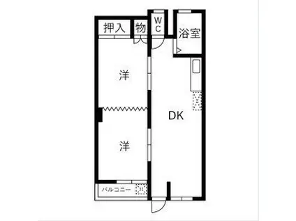 アレーズ岐阜北B棟(2DK/1階)の間取り写真