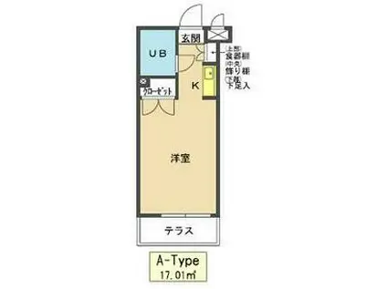 メゾン・ド・タブリエ(ワンルーム/4階)の間取り写真