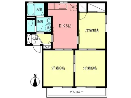 マ・メゾン(3DK/2階)の間取り写真