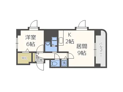 ノーザンヒルズ南10条(1LDK/3階)の間取り写真