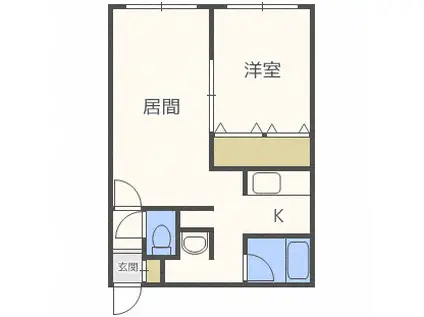 パトラス白石(1LDK/4階)の間取り写真