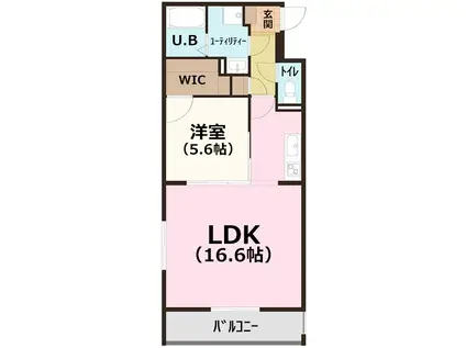 REVEUR BLISS(1LDK/2階)の間取り写真