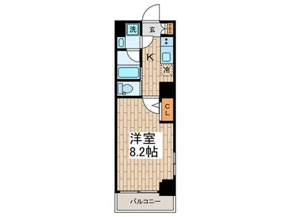 ルクシェール蒲田(1K/10階)の間取り写真