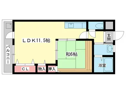 宮ノ裏ハイツ(1LDK/1階)の間取り写真