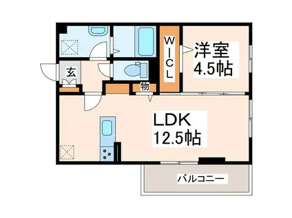 グレース下南部(1LDK/2階)の間取り写真