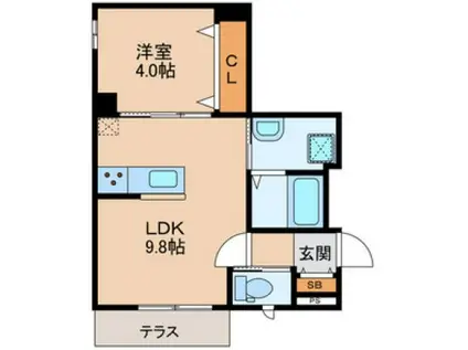 DIG FEELD(1LDK/1階)の間取り写真