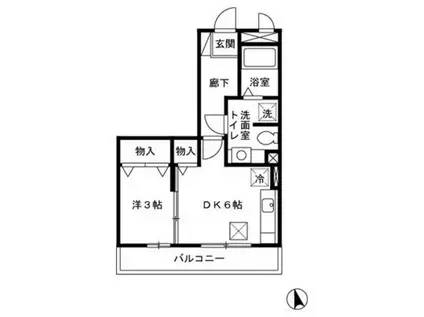 ロイヤルコートKAY ABB101(1DK/1階)の間取り写真