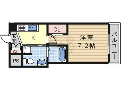 ラシーヌ天王寺町南(1K/11階)の間取り写真