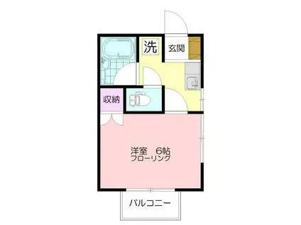 ゴールデンハイツII(1K/1階)の間取り写真