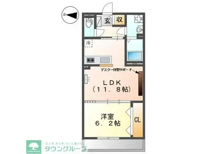 東武野田線 藤の牛島駅 徒歩5分 3階建 新築(1LDK/2階)の間取り写真