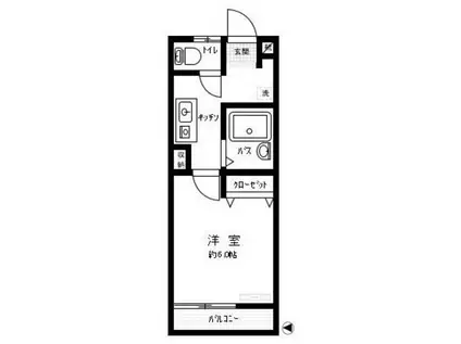 パールレジデンス(1K/2階)の間取り写真