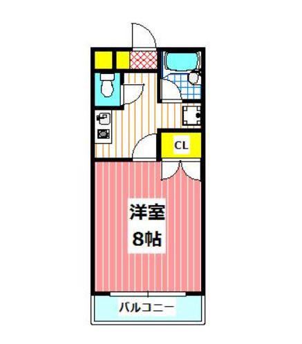 フォルム水前寺南(1K/2階)の間取り写真