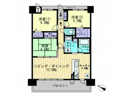 アルファステイツ佐世保駅北II(3LDK/3階)の間取り写真