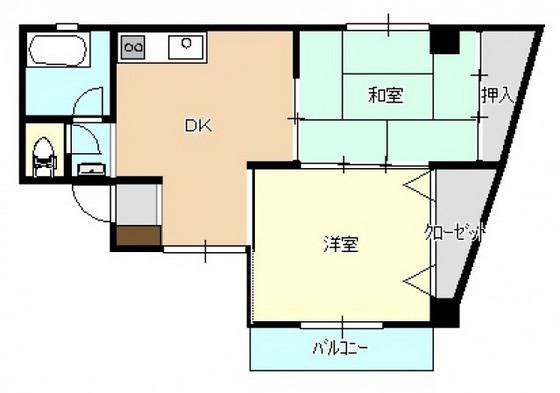 コーポ倉田(2DK/5階)の間取り写真