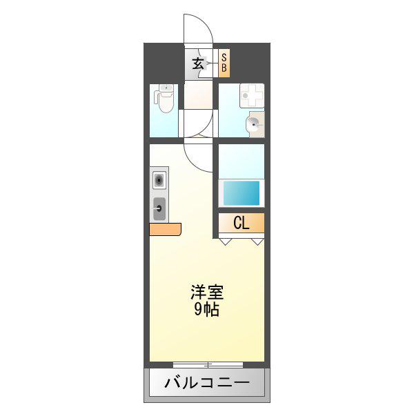 エクセレント上新20(ワンルーム/10階)の間取り写真