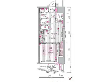 エステムプラザ市谷外濠公園(1DK/3階)の間取り写真