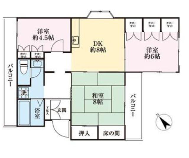 エンブレム上尾(3LDK/4階)の間取り写真