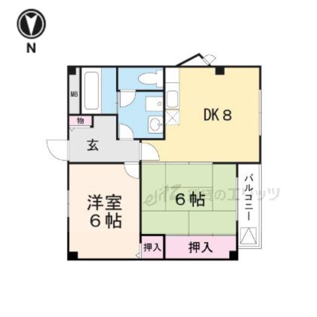 ETOILE MTII(2DK/2階)の間取り写真