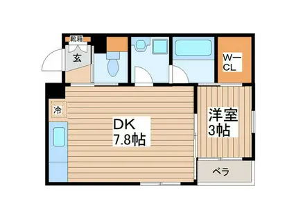 LS.CREW.J(1DK/2階)の間取り写真