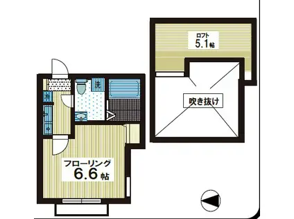 マピエス登戸(1K/1階)の間取り写真