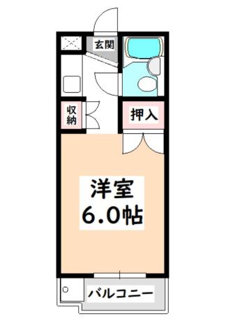 エステート池浦(ワンルーム/2階)の間取り写真
