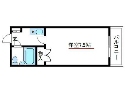 WING21A棟(1K/4階)の間取り写真