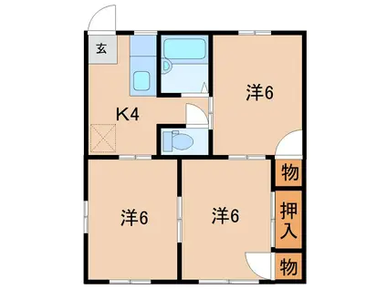 YMハイツ(3K/1階)の間取り写真