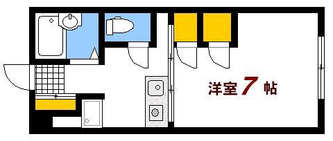 おおはらビラドム(1K/4階)の間取り写真