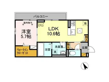 ルミナーレ(1LDK/1階)の間取り写真