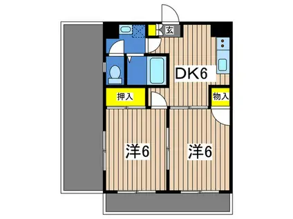 ファーストクラス東戸塚(2DK/4階)の間取り写真