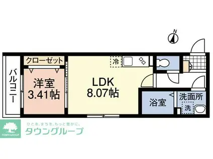 フェリーチェVI(1LDK/3階)の間取り写真