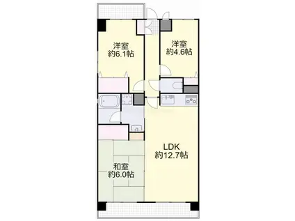 ル・サンク西市(3LDK/3階)の間取り写真