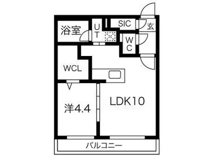 レガーレ ノルド(1LDK/4階)の間取り写真
